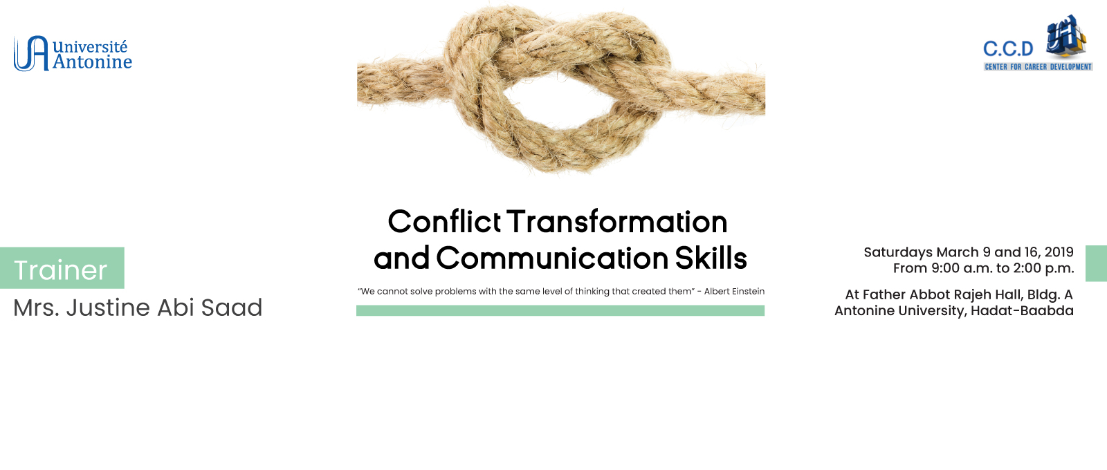 Training session entitled "Conflict Transformation and Communication Skills" organized by the C.C.D 