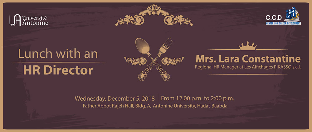 « Lunch with an HR Director » avec Mme Lara Constantine, Directrice des Ressources humaines à Les Affichages PIKASSO s.a.l.